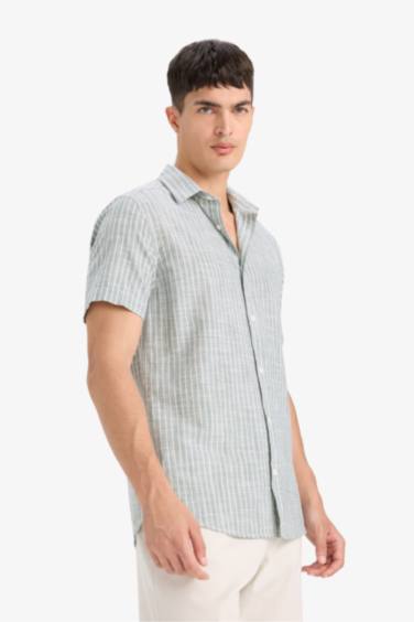 Striped Short Sleeve Cotton Shirt