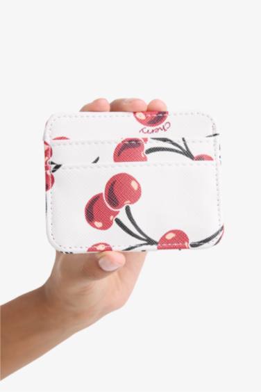 Woman Printed Faux Leather Business Card Wallet