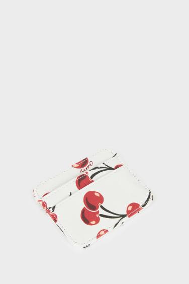 Woman Printed Faux Leather Business Card Wallet