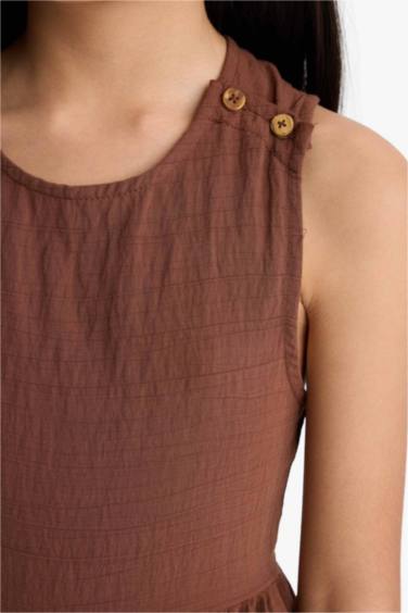 فستان بناتي بحمالات قصة عادية