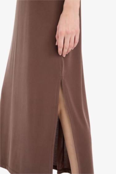 Crew Neck Modal Short Sleeve Midi Dress