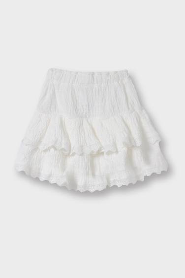 جيبة بيبي بناتي موسلين مكشكش بخصر مطاطي