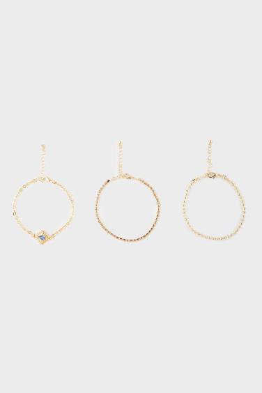 Woman 3 Piece Golden Bracelets