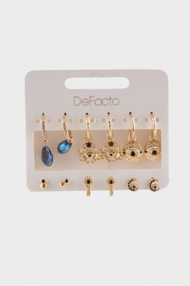 Женский комплект из 6-ти золотых серег