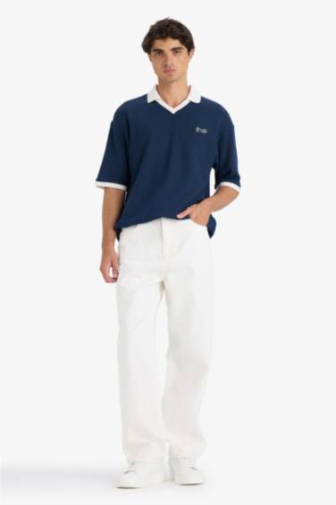 %100 Pamuk Baggy Fit Geniş Paça Jean Pantolon