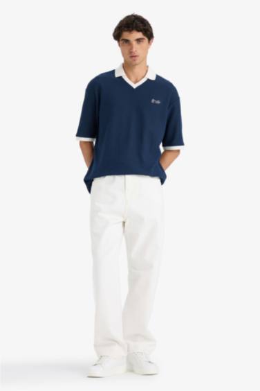 %100 Pamuk Baggy Fit Geniş Paça Jean Pantolon