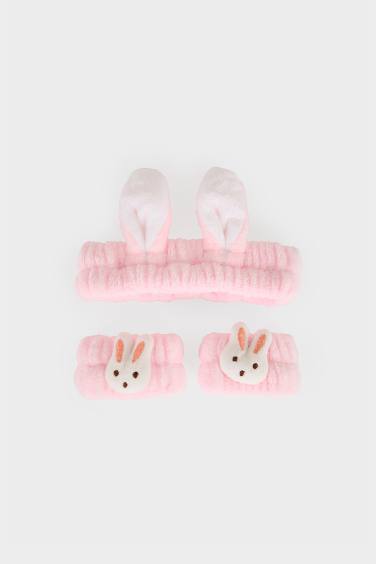 Kit soin visage Bandeau cheveux et Bracelets absorbants pour femme - 2 pièces