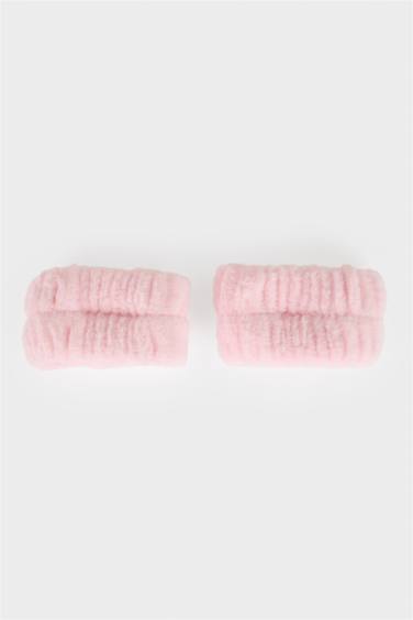 Kadın 2'li Saç Bandı ve Havlu Bileklik Makyaj ve Cilt Bakımı Uygulama Seti