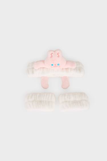 Kit soin visage Bandeau cheveux et Bracelets absorbants pour femme - 2 pièces