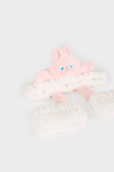 Kit soin visage Bandeau cheveux et Bracelets absorbants pour femme - 2 pièces