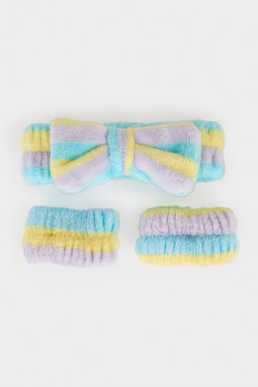 Kit soin visage Bandeau cheveux et Bracelets absorbants pour femme - 2 pièces