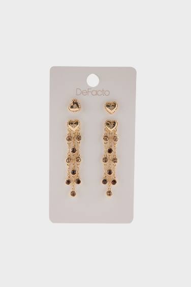 Lot de 2 Boucles d’oreilles dorées pour femme