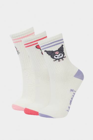 Kız Çocuk Hello Kitty 3'lü Pamuklu Uzun Çorap