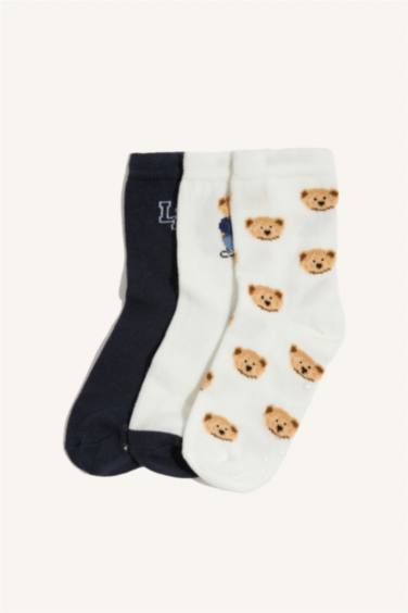 شرابات طويلة بيبي اولادي مطبوع قطن - 3 قطع