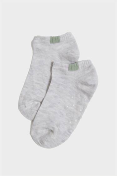 Erkek Bebek Kaydırmaz Taban 5'li Pamuklu Patik Çorap
