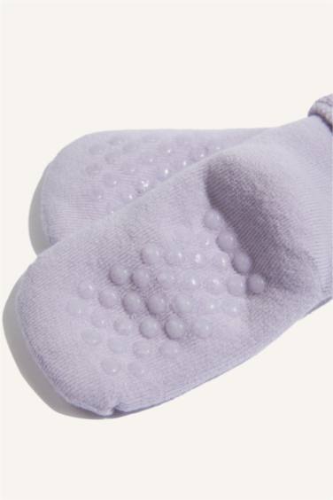 Kız Bebek Kaydırmaz Taban 3'lü Pamuklu Uzun Çorap