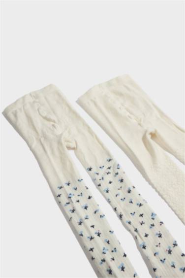 Kız Bebek Kaydırmaz Taban 2'li Pamuklu Külotlu Çorap