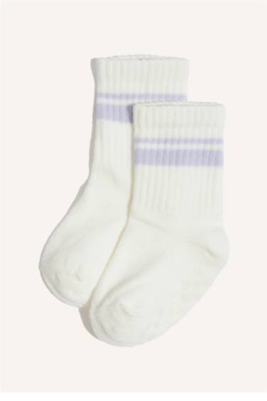Lot de 3 Chaussettes longues coton antidérapantes pour bébé fille