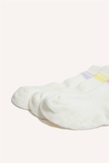 Lot de 3 Chaussettes longues coton antidérapantes pour bébé fille