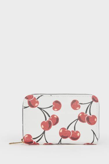 محفظة نسائي جلد صناعي بطبعة فاكهة