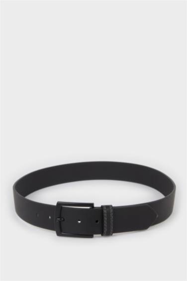 Erkek Dikdörtgen Toka Suni Deri Günlük Kemer