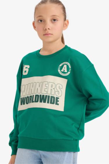 Sweat- Shirt Tissu Sweat Fin Coupe décontractée Col rond Slogan