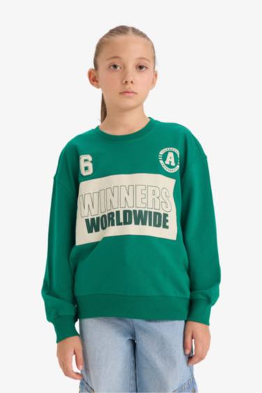 Sweat- Shirt Tissu Sweat Fin Coupe décontractée Col rond Slogan