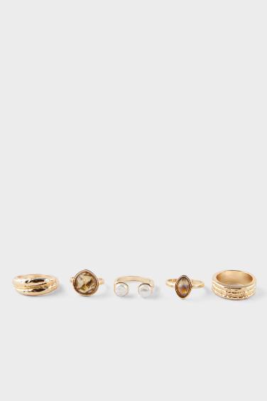 Kadın 5'li Gold Yüzük