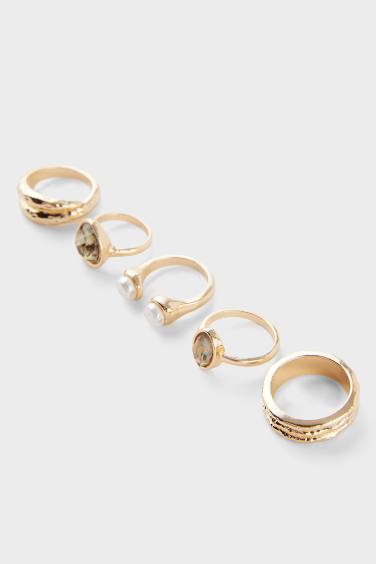 Kadın 5'li Gold Yüzük