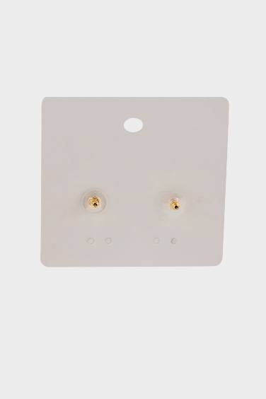 حلق ذهبي نسائي بحجر أسود