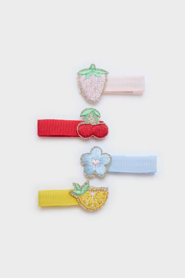 4'lü Meyveli Çıtçıtlı Toka Kız Çocuk