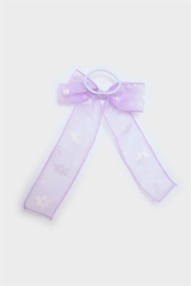Kız Çocuk Lila Fiyonk Lastik Toka