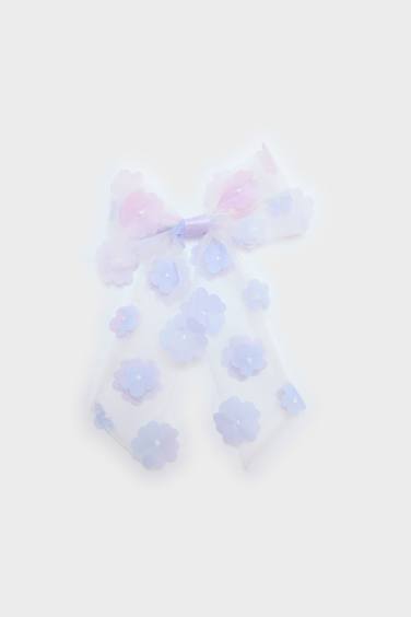 Kız Çocuk Çiçekli Fiyonklu Çıtçıtlı Toka