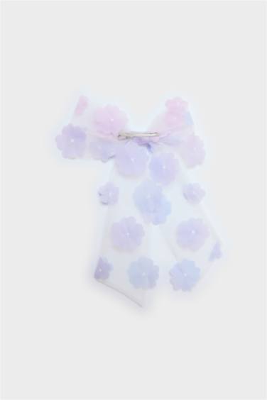 Kız Çocuk Çiçekli Fiyonklu Çıtçıtlı Toka