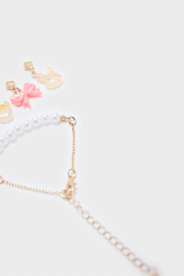 Kız Çocuk 6'lı Çıkarılabilir Charmlı İncili Bileklik