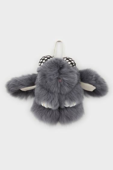 Kadın Gri Tavşan Charm Anahtarlık