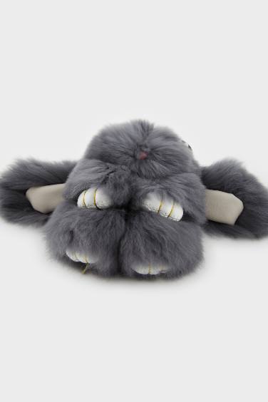 Kadın Gri Tavşan Charm Anahtarlık