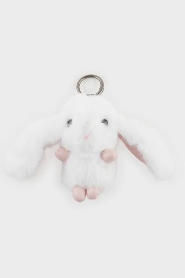 Kadın Beyaz Tavşan Charm Anahtarlık