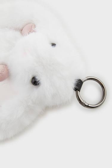 Kadın Beyaz Tavşan Charm Anahtarlık