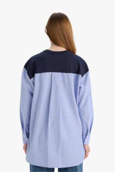 Regular Fıt Sweatshirt Kumaşı Uzun Kollu Tunik - Görsel 6