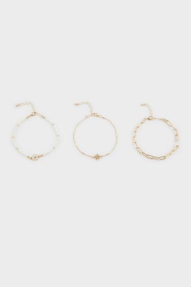 خلخال حريمي ذهبي - 3 قطع