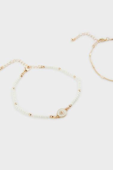 خلخال حريمي ذهبي - 3 قطع