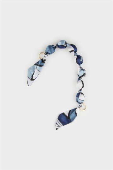 Kadın Saten Kurdeleli Gold Charm Anahtarlık