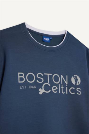 NBA Boston Celtıcs Boxy Fıt Bisiklet Yaka Skuba Dalgıç Kumaş Sweatshirt