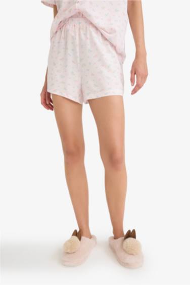 Regular Fit Pijama Takımı Kısa Kollu Viskon Üst Şort