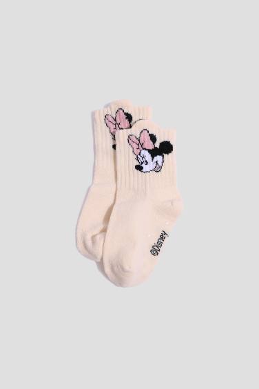 Baby Girl Disney Mickey & Minnie Non-Slip Sock 3 Piece Cotton Long Socks
