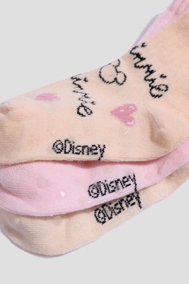 Baby Girl Disney Mickey & Minnie Non-Slip Sock 3 Piece Cotton Long Socks