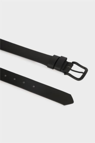 Erkek Dikdörtgen Toka Suni Deri Günlük Kemer