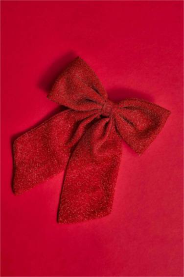 Woman Christmas Red Bow Hair Clip