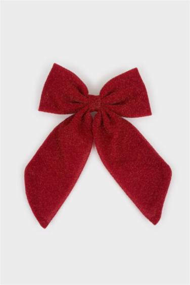 Woman Christmas Red Bow Hair Clip